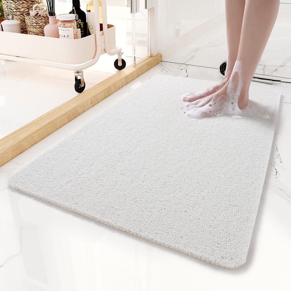 Non-Slip Bathtub Mat, 20x32 Inch, Shower Mats for Bath Tub, PVC Loofah Bathroom Mats for Wet Areas, Quick Drying