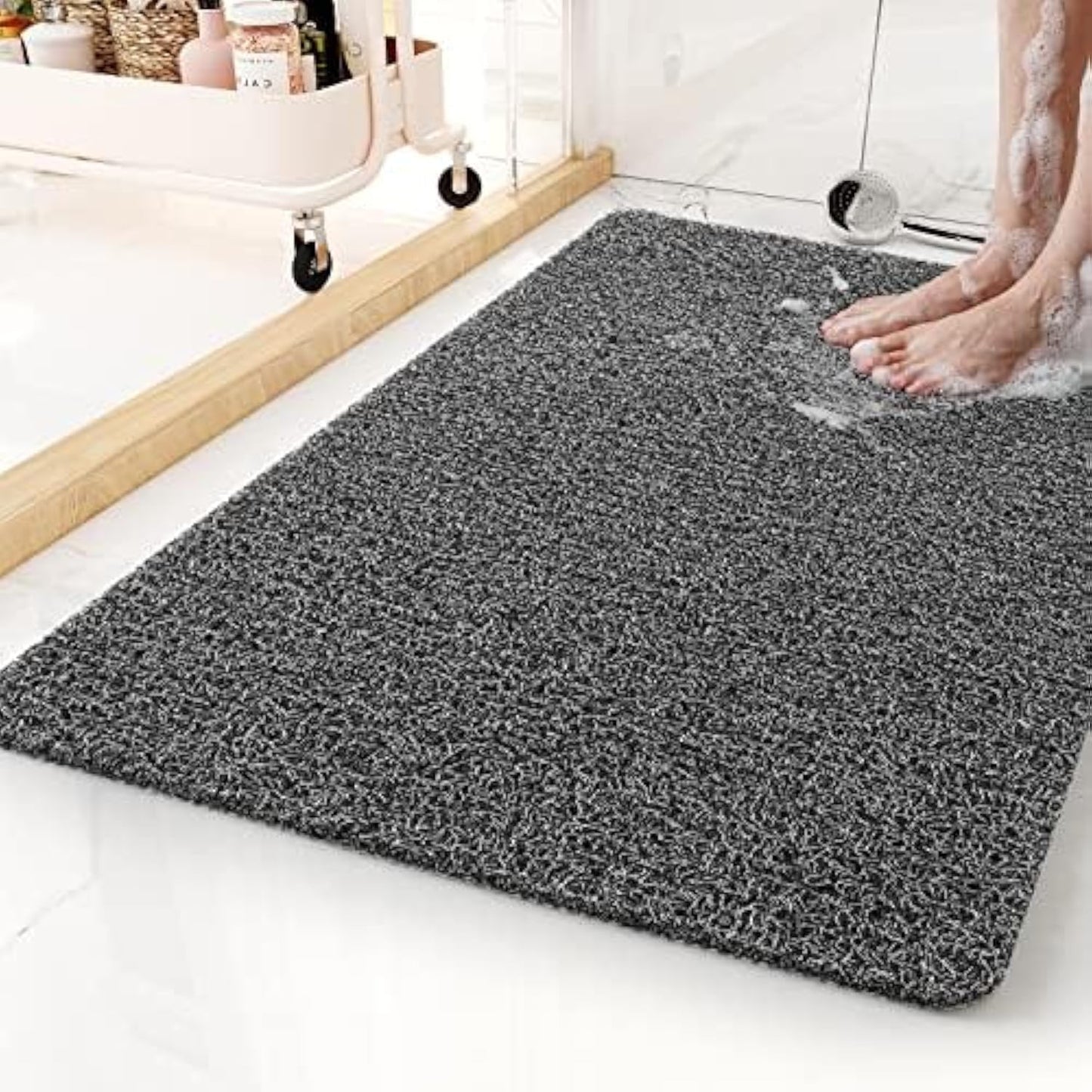 Non-Slip Bathtub Mat, 20x32 Inch, Shower Mats for Bath Tub, PVC Loofah Bathroom Mats for Wet Areas, Quick Drying