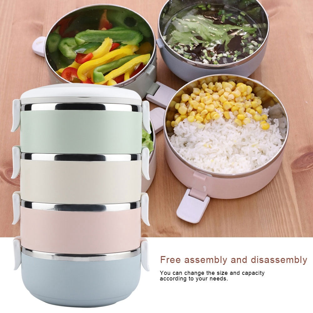 Portable Stainless Steel Lunch Box Container Bento Box Food Container (4 Layers 2800ml)